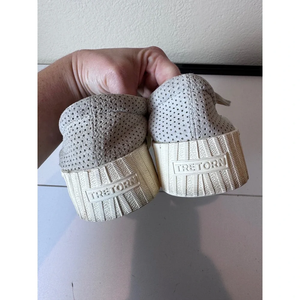 Tretorn Nylite Bold Perforated Suede Platform Sneakers‎ Size 8.5 Minimalist